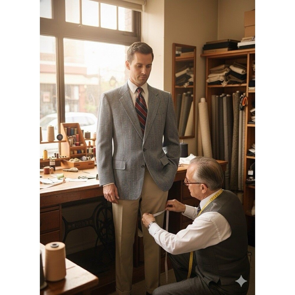 Vtg Christian Dior Blazer 44R Tweed Herringbone Silk Tweed Multicolor Stripes